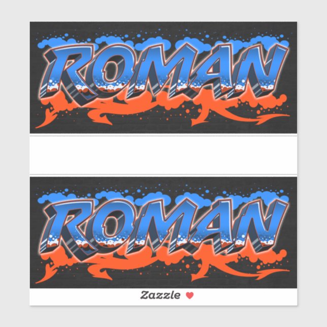 Roman First Name Graffiti Sticker (Sheet)
