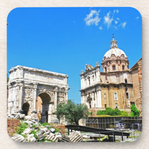 Roman forum beverage coaster