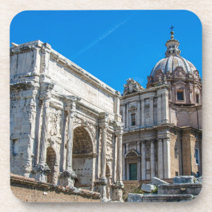 Roman Forum ruins in Rome, Italy Beverage Coaster