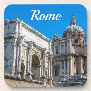 Roman Forum ruins in Rome, Italy Beverage Coaster