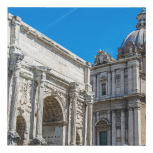 Roman Forum ruins in Rome, Italy Faux Canvas Print