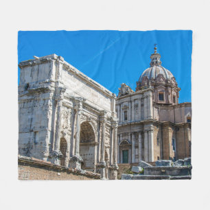 Roman Forum ruins in Rome, Italy Fleece Blanket