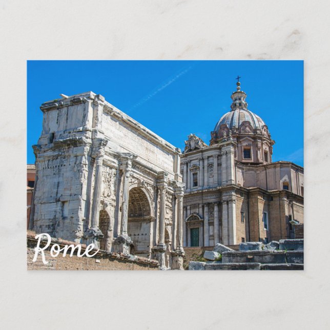 Roman Forum ruins in Rome, Italy Postcard (Front)