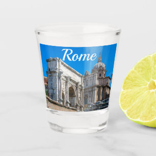 Roman Forum ruins in Rome, Italy Shot Glass