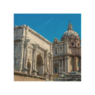 Roman Forum ruins in Rome, Italy Wood Wall Art