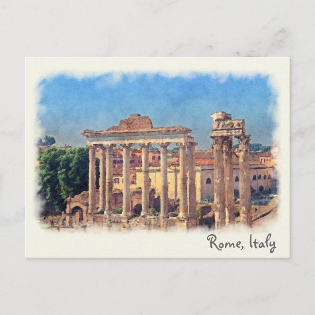 Roman forum ruins postcard (Front)