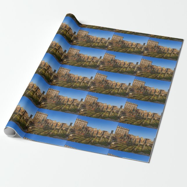 Roman forum with columns in Roma, Italy Wrapping Paper (Unrolled)