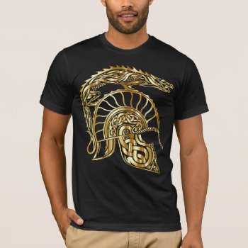 Roman Gladiator Centurion Helmet Gold Tshirt by funny_tshirt at Zazzle