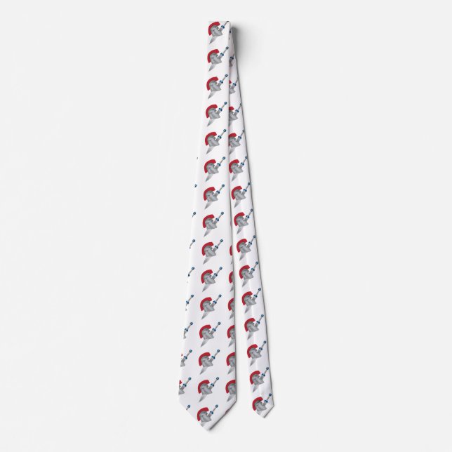 Roman Gladiator Helmet And Sword Neck Tie (Front)