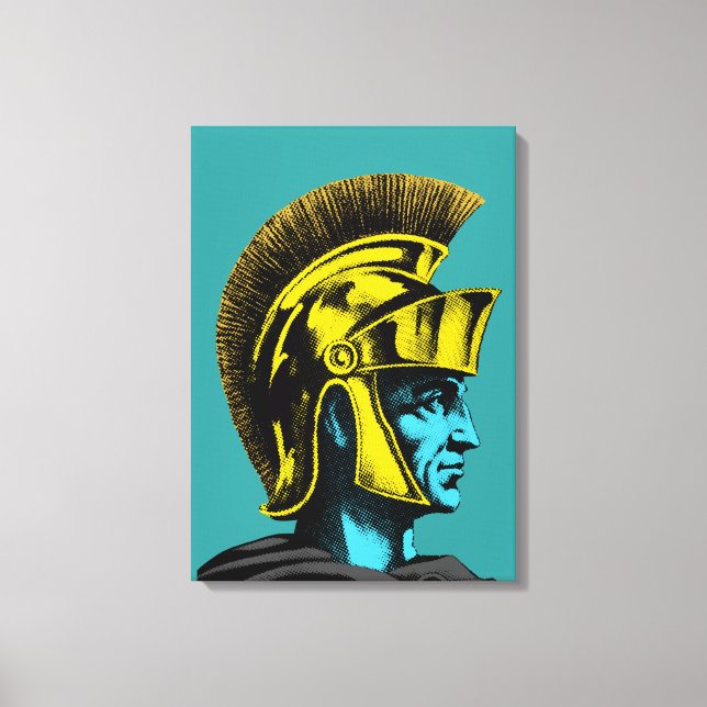 Roman Gladiator Pop Art Portrait Canvas Print (Front)