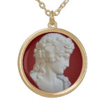 Roman God Antinous As Dionysus Cameo Gold Plated Necklace at Zazzle