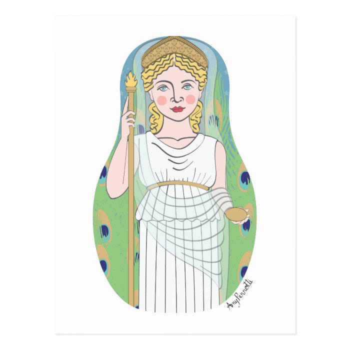 Roman Goddess Juno Matryoshka Postcard