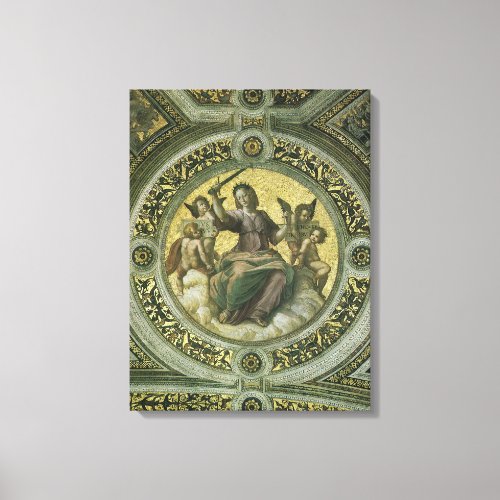 Roman Goddess Justice with Angels by Raphael Canvas Print