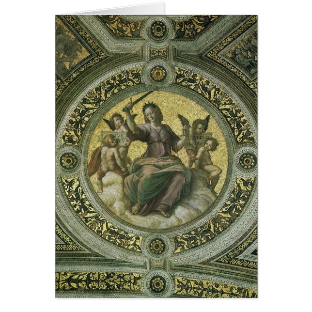 Roman Goddess Justice with Angels by Raphael Cards (Front)