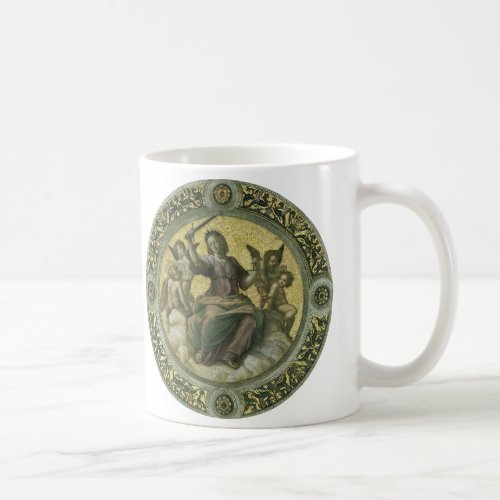 Roman Goddess Justice with Angels by Raphael Coffee Mug