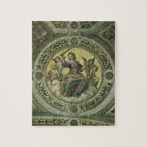 Roman Goddess Justice with Angels by Raphael Jigsaw Puzzle