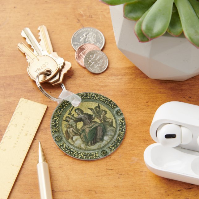Roman Goddess Justice with Angels by Raphael Keychain (Desk)