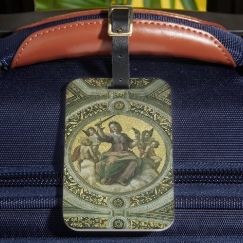 Roman Goddess Justice with Angels by Raphael Luggage Tag