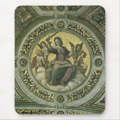 Roman Goddess Justice with Angels by Raphael Mouse Pad