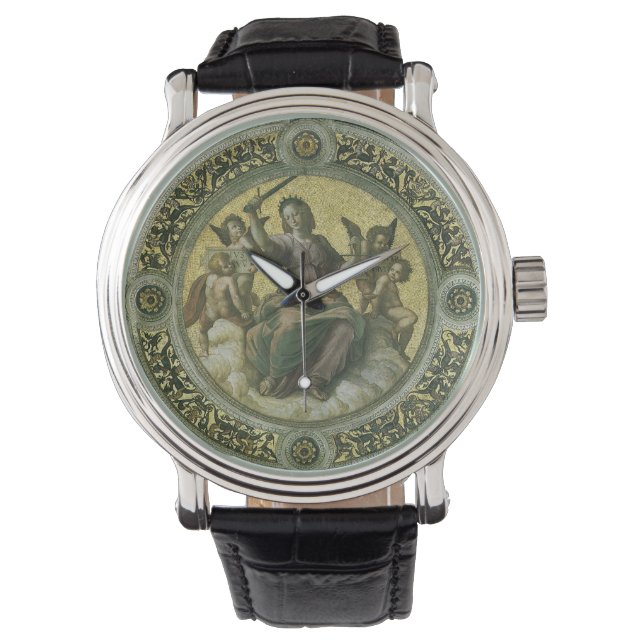 Roman Goddess Justice with Angels by Raphael Watch (Front)