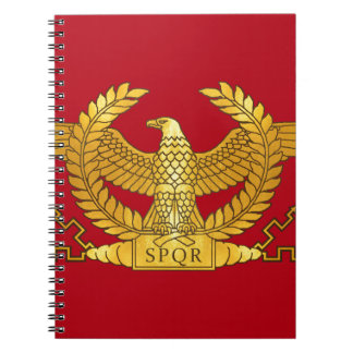 Roman Golden Eagle on Red Notebook