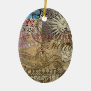 Roman History Italy Travel Vacation Holiday City Ceramic Ornament