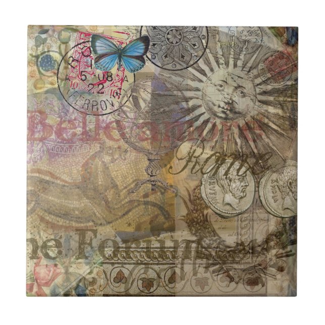 Roman History Italy Travel Vacation Holiday City Ceramic Tile (Front)