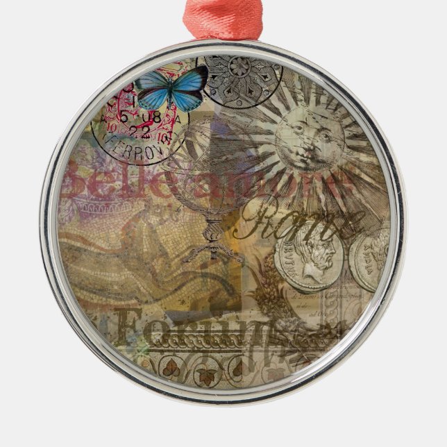 Roman History Italy Travel Vacation Holiday City Metal Ornament (Front)
