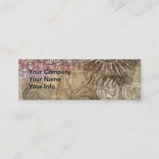 Roman History Italy Travel Vacation Holiday City Mini Business Card (Front)