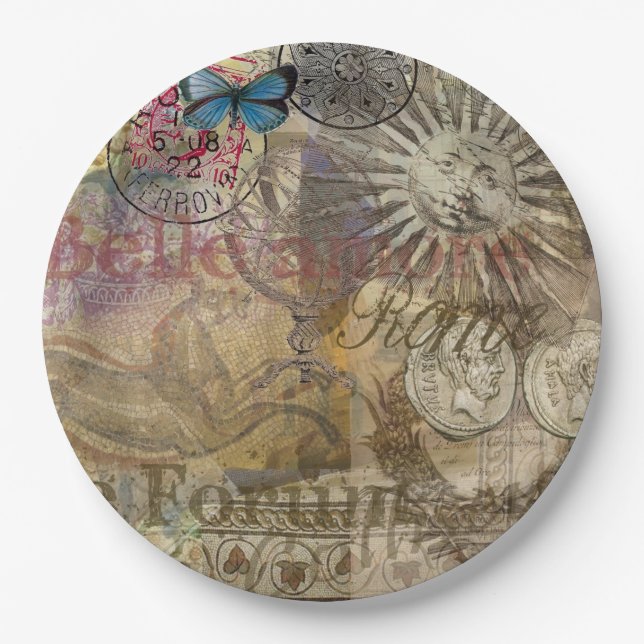 Roman History Italy Travel Vacation Holiday City Paper Plates (Front)