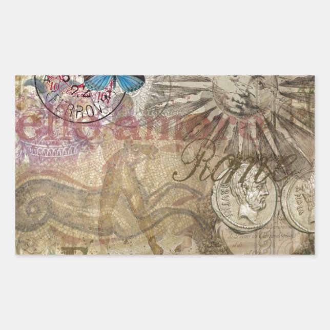 Roman History Italy Travel Vacation Holiday City Rectangular Sticker (Front)
