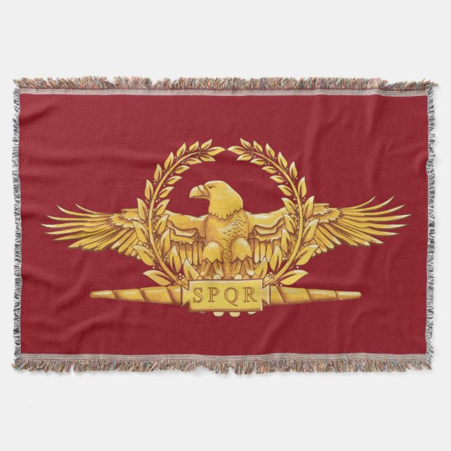 Roman Imperial Eagle SPQR Throw Throw Blanket (Front)