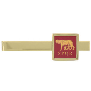 Roman Imperial SPQR and Wolf Tie Clip