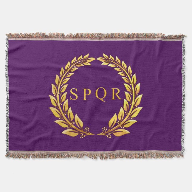 Roman Imperial SPQR Throw Blanket (Front)