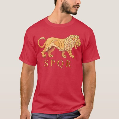 Roman Lion Graphic T_Shirt