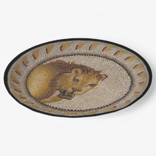 Roman Lion Mosaic Paper Plates