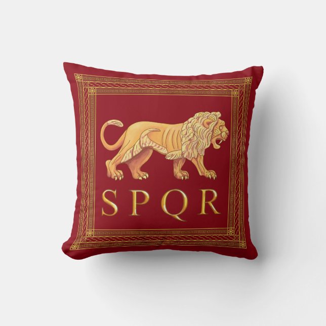 Roman Lion Throw Pillow (Front)