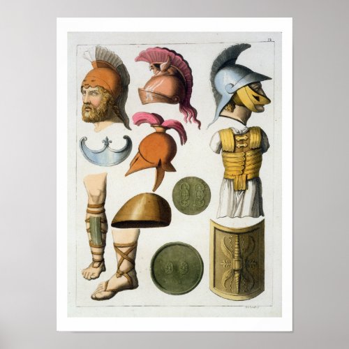 Roman military equipment from Le Costume Ancien Poster