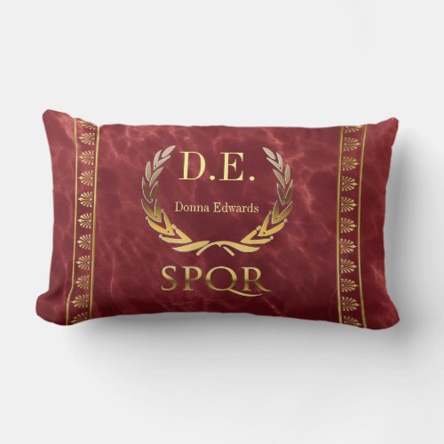 Roman Monogram Lumbar Pillow