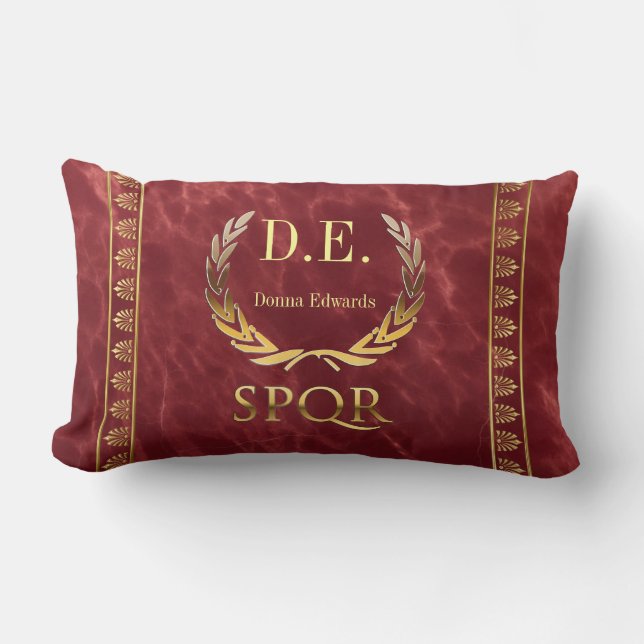 Roman Monogram Lumbar Pillow (Front)