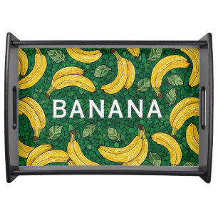 Roman Mosaic, Banana by Natasha Us   Serving Tray