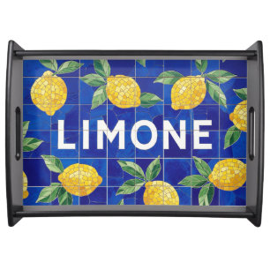 Roman Mosaic, Lemon by Natasha Us   Serving Tray