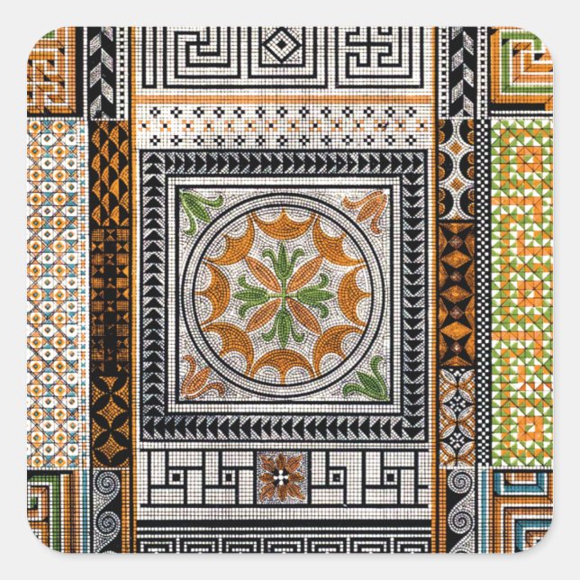 Roman Mosaic Square Sticker (Front)