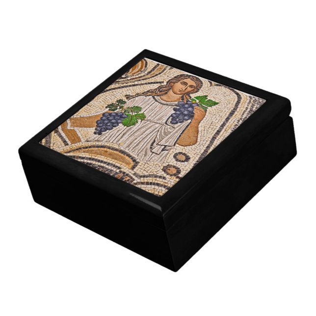 Roman Mosaic Style Grapes Keepsake Box (Side)
