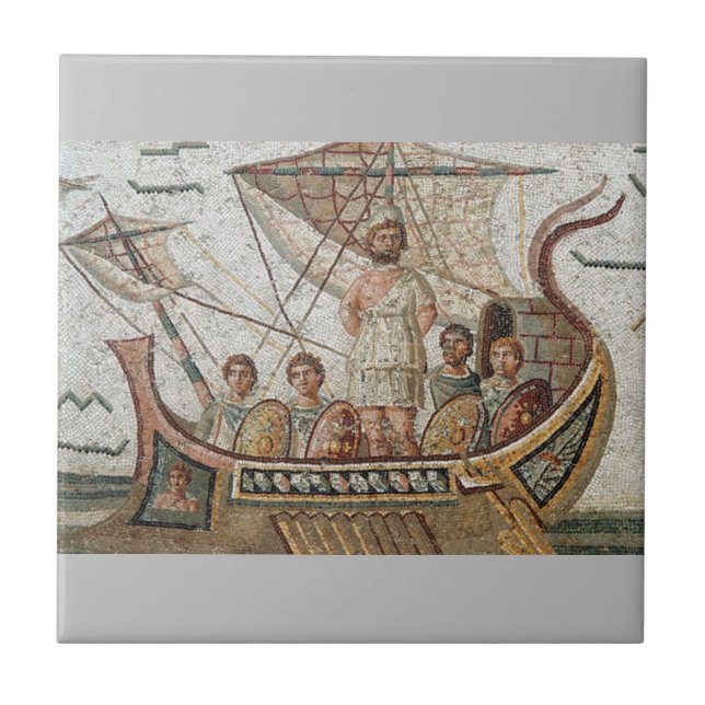 Roman Mosaics Ceramic Tile, Small (4.25" x 4.25") Tile (Front)