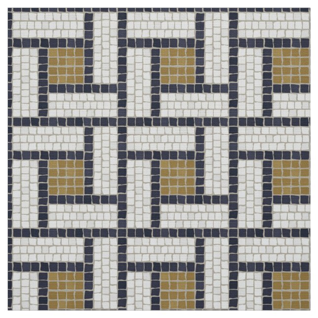 Roman motive mosaic geometric pattern 2 fabric (Swatch)