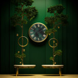 Roman Number Tropical Monstera Green Gold Metallic Large Clock<br><div class="desc">Timeless Tropics: The Clock That Brings a Lush Twist to Timekeeping! 🌿 Introducing the "Roman Number Tropical Monstera Green Gold Metallic Large Clock" by FlorenceK – a timepiece that’s not just about telling time but about adding a slice of tropical elegance to your space. This clock is where Roman numerals'...</div>