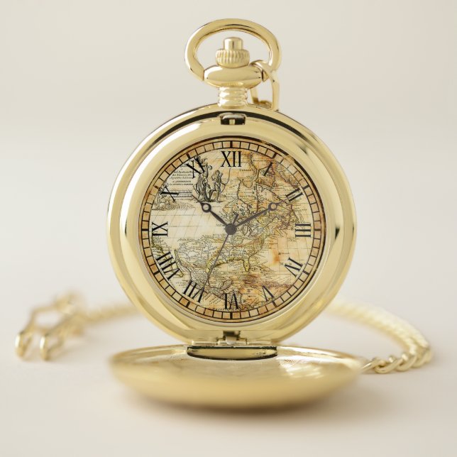 Roman numbers gold pocket watch (Inside)