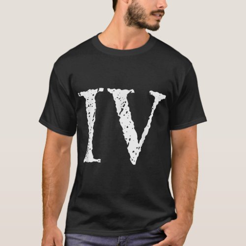 Roman Numeral 4 IV print  Four T_Shirt