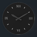 Roman Numeral Black Wall Clock (Round)<br><div class="desc">Roman Numeral Black Wall Clock (Round).</div>